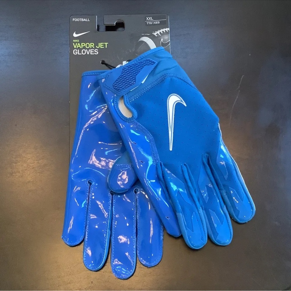 Nike Vapor Jet 6.0 Football Gloves Blue Men's Size XXL